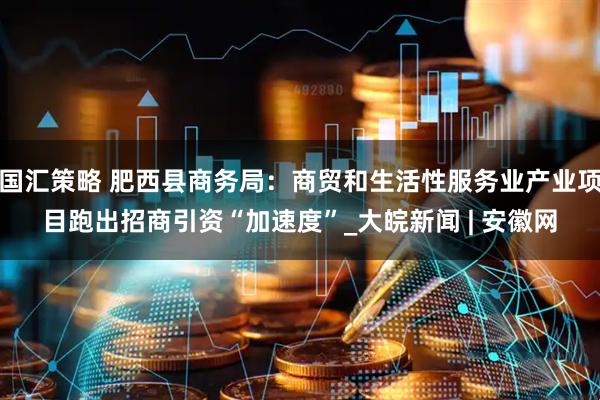 国汇策略 肥西县商务局：商贸和生活性服务业产业项目跑出招商引资“加速度”_大皖新闻 | 安徽网