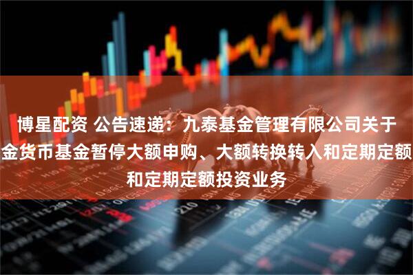 博星配资 公告速递：九泰基金管理有限公司关于九泰日添金货币基金暂停大额申购、大额转换转入和定期定额投资业务